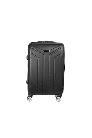 Vegmann Tartılı Scavel Siyah Orta Boy Valiz Siyah