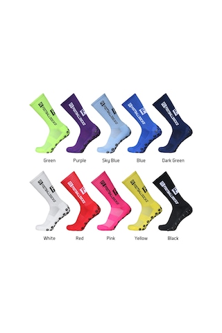 Geeroyoo Profesyonel Futbol Çorabı Silikon Sünger Antipatlama Eğitim Maç Özellikli Yüksek Elastik Pembe Kırmızı