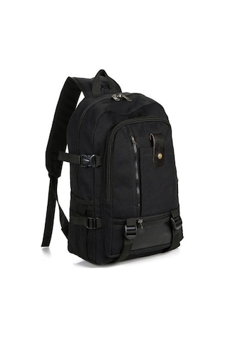 Aubyhe Erkekler İçin Kanvas Sırt Çantası - Büyük Kapasiteli, Okul/seyahat/uygun, Telefon-tablet-su Böceği Saklama, Siyah Siyah