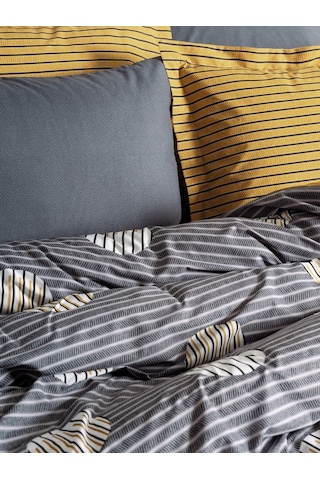 Cotton Box Modern Tek Kişilik Nevresim Takımı Strew Gri