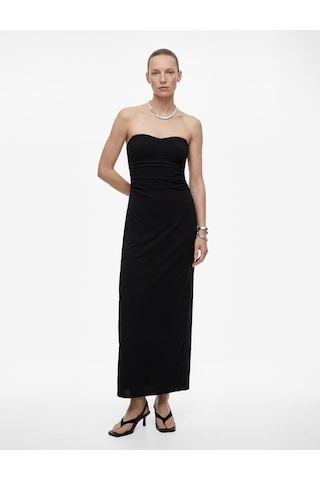 Koton Drapeli Kolsuz Slim Fit Bodycon Midi Straplez Abiye Elbise Siyah 6sak80067fk Siyah