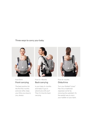 Stokke Limas Flex Bebek Taşıyıcı, Tam Buckle Taşıyıcı, 3 Taşıma Pozisyonu, 1 Aydan 20 Kg'ye Kadar Güvenli Portbebe Çok Renkli Tek Ebat