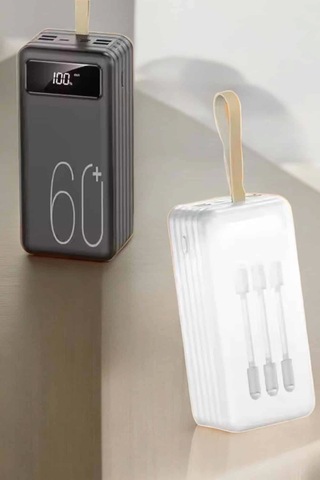 Powerbank 60.000 Mah Hızlı Şarj 4 Çıkışlı Uzun Şarj Süreli Dijital Göstergeli Çok Renkli