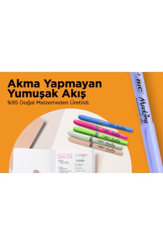 Bic Marking Highlighter Grip Fosforlu Kalem Pastel Ve Neon Renkler 18'li Set Çok Renkli