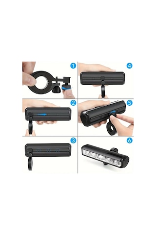 Asia Mx 620 1400lm Usb Şarjlı Bisiklet Ön Far Aydınlatma Siyah