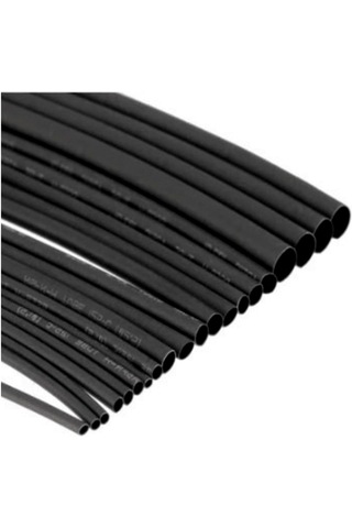 3mm Isı İle Daralan Siyah Makaron 5 Metre, Daralma Oranı 2/1, Çalışma -55/+125 Derece