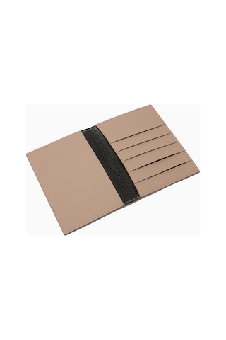 Montroi Grain Leather Passport Cover Lüks Deri Pasaport Kılıfı, Kart Gözlü Cüzdan Kahverengi
