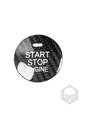 Neevoyu Mazda Karbon Fiber Motor Başlatma Düğmesi Sticker Siyah - Dayanıklı Araç İç Dekorasyon Geliştirici