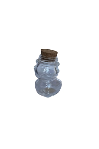 Ayı Cam Şişe - Mantar Tıpalı Ayı Şeklinde Cam Şişe -35 Ml 50 Adet