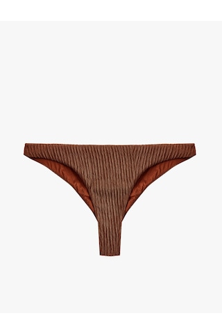 Koton Dokulu Parlak Brazilian Bikini Altı Kahverengi 6sak00201mm Kahve