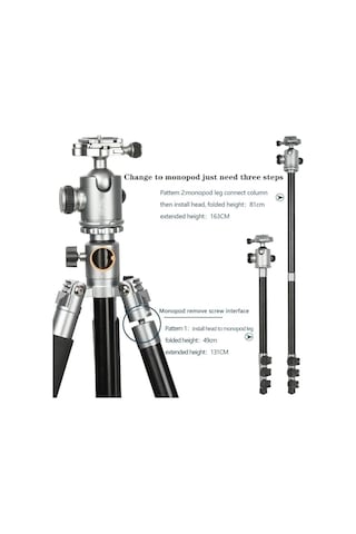 Ht-t03 Çok Fonksiyonlu 360 Crossbar Tripod Profesyonel Yatak Dikey Panaromik Başlı Tripod Makro Hassas 160 Cm