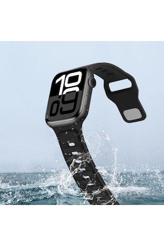 Apple Uyumlu Watch 42mm 44mm 45mm S10 46mm Ultra 49mm Çift Renkli Spor Silikon Kordon Nefes Alabilir