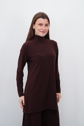 Penyebizden Dik Yaka Sandy Tunik-kahverengi
