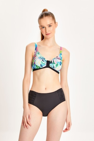 Too Salty Swimwear Kadın Desenli Toparlayıcı Yüksek Bel Bikini Takımı 24s125st Siyah
