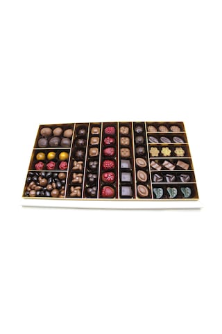 Dark Brown Jumbo Hediye Çikolata Kutusu 60 Spesiyel ve Drajeli El Yapımı Katkısız Çikolata