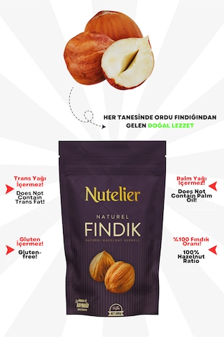 Nutelier Naturel Çiğ Iç Fındık 500 G