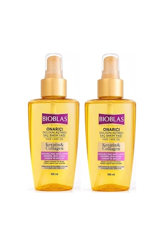 Keratin Kolajen Onarıcı Dolgunlaştırıcı Saç Bakım Yağı 100 Ml 2 Adet