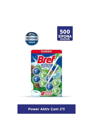 Bref WC Power Aktiv Duopack Katı Tuvalet Bloğu Çam 5 x 2'li Paket