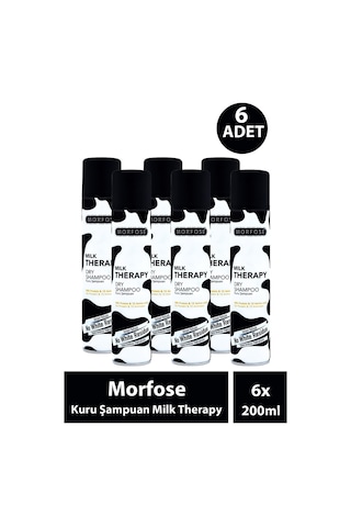 Morfose Kuru Şampuan Milk Therapy 200 Ml 6 Adet Tüm Saç Tipleri