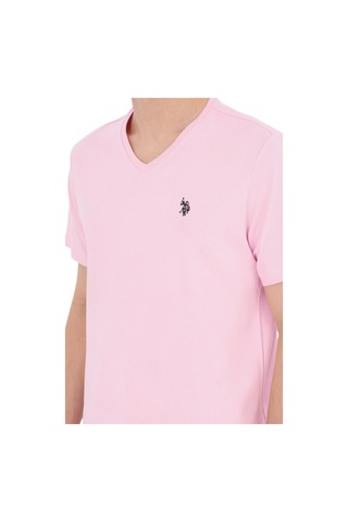 U.S. Polo Assn. Erkek V Yaka T-shirt Pembe