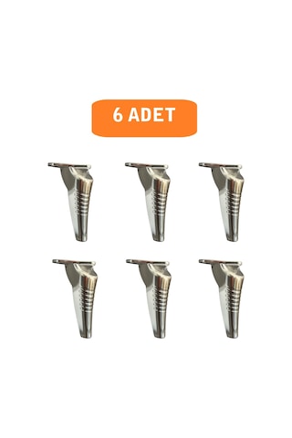 Homdep Kanepe Koltuk Tv Ünitesi Konsol Yükseltme Çizgili Model Plastik Ayak 19 Cm Krom Renk 6 Adet Krom