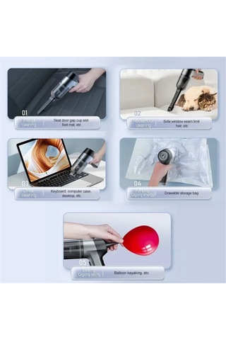 Crackedice Taşınabilir Kablosuz Araba Elektrikli Süpürgesi Mini El Tipi Temizleyici