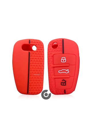 Audi A1 A3 A4 A5 A6 A7 & Q3 Q5 Q7 Q8 & Tt S3 S4 S6 Rs Silikon Anahtar Kılıfı Kırmızı