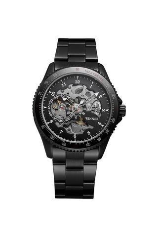 010 Erkek Saati Yarı Otomatik Mekanik Saat Zaman Göstergesi Moda Rahat Paslanmaz Çelik Kayış Erkek Kol Saati Relogio Masculino Diğer