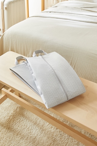 Ocean Home Textile 2'li Gri Balıksırtı Ayakkabı Düzenleyici Taşıma Çantası Seti 22 X 40 X 9 Cm