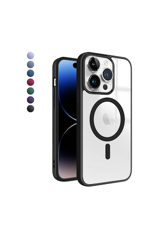 İphone 14 Pro Magsafe Özellikli Renkli Clear Case Kapak