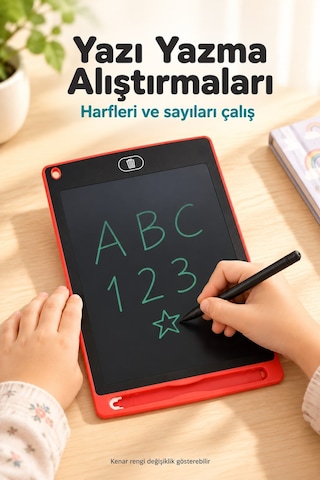 8,5 İnç Lcd Yazı Çizim Tableti Çocuk Eğitim Not Alma Tahtası Çok Renkli