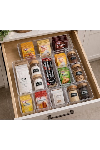 Selka Home 7 Parça Organizer Set Şeffaf