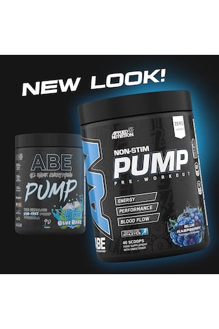 Applied Nutrition Abe Stim Free Pump Preworkout Energy & Strength With Citrulline Creatine Beta Alanine 40 Servis Mavi Ahududu
