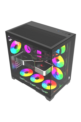 Gameline Robust Premium 7x Rgb Fanlı Usb 3.0 Type-c Gaming Bilgisayar Kasası Siyah