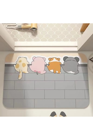 Karikatür Banyo Yumuşak Diatoous Ous Çamur Kat Mat, Banyo Emici