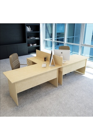 Burovena Vena Nil L Workstation Ikili Çalışma Masa Tek Panel 318Cm X 14...