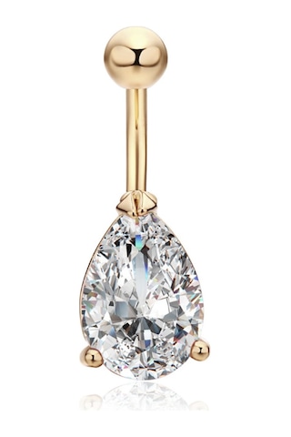 Chavin Damla Beyaz Taşlı Göbek Piercing Da72