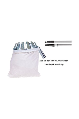 Meyve Toplama Aparatı Sepeti Çap Ø16 CM 4 Metre Teloskopik Saplı