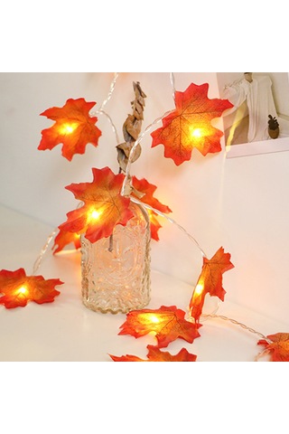 Teltree 4m 40 Led Akçaağaç Yapraklı Işık Zinciri - Batarya Beslemeli Batarya Yok - Islak Işık - Çift Taraflı - Sokağa/iç Mekan Dekorasyonu Diğer
