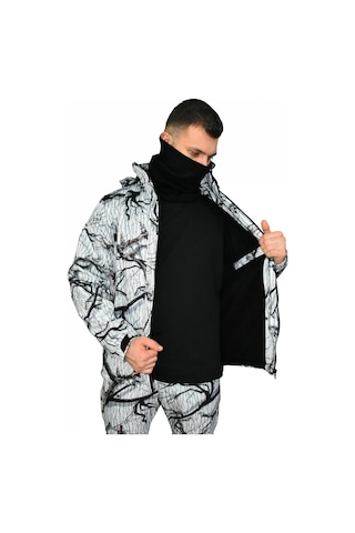 Mysia Outdoor Beyaz Soft Shell Mont Avcı Saz Kar Desen Çift Kat Polarlı Çok Renkli
