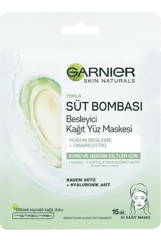 Garnier Süt Bombası Besleyici Kağıt Yüz Maskesi Badem Sütü 3'Lü S