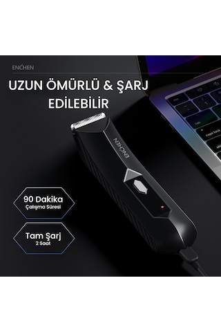 Enchen Spark 2 Led Işıklı Şarjlı Çok Fonksiyonlu Saç Ve Tıraş Makinesi