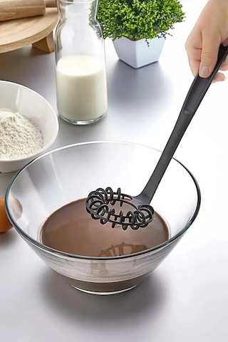 Yanmaz Yapışmaz Yüksek Isıya Dayanıklı Teflon Spiral Yumurta Çırpıcı 28 CM