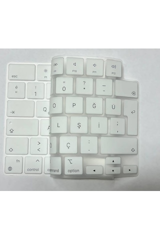 Arabulalaca MacBook Uyumlu Air 15 A2941 M2 Türkçe Klavye Koruyucu Beyaz