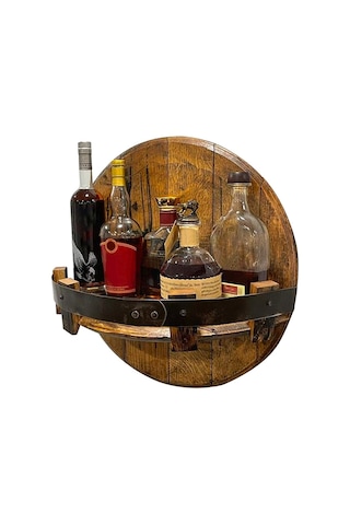 Sones Duvara Monte Ahşap Şarap Teşhir Standı Depolama Rafı-gri Gri