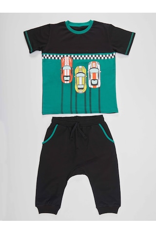 Denokids Mshb&g Finish Erkek Çocuk T-shirt Baggy Kapri Takım Çok Renkli