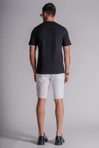 Braccas Erkek Yandan Cepli Klasik Bel Relaxed Fit Chino Şort Beyaz Beyaz