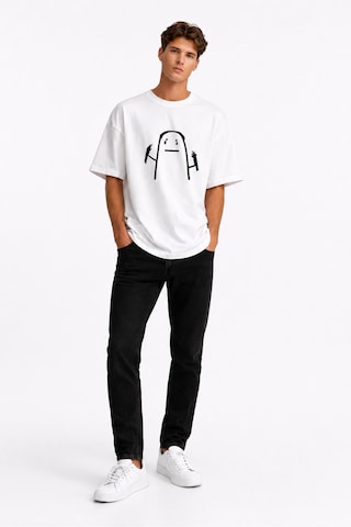 Nevermind Saç Yolma Temalı Çift Kombini Oversize Unisex Tişört Sevgili Tişörtü Beyaz Beyaz