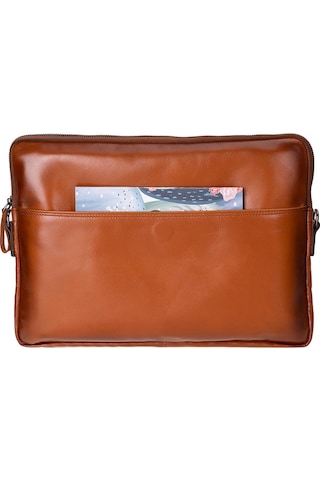 Bloomsleeve Leeds 14" Golden Tan Hakiki Deri Laptop & Tablet Kılıfı Taba