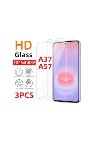 Samsung Galaxy A37 5g İle Uyumlu Ekran Koruyucu Şeffaf Temperli Kırılmaz Cam Ekran Koruyucu 3 Adet